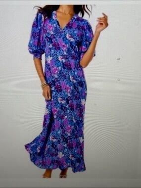 Lily Pulitzer Andrei Floral Elbow Sleeve Maxi Dress Sz6
